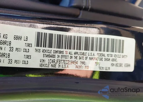 2014 Jeep Grand Cherokee Limited z USA, uszkodzony, nr VIN 1C4RJFBT7EC210454